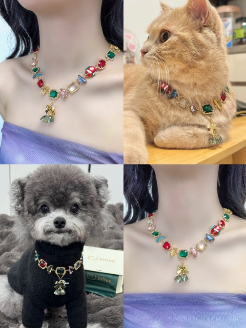 《Rainbow Bells》 Pet necklace