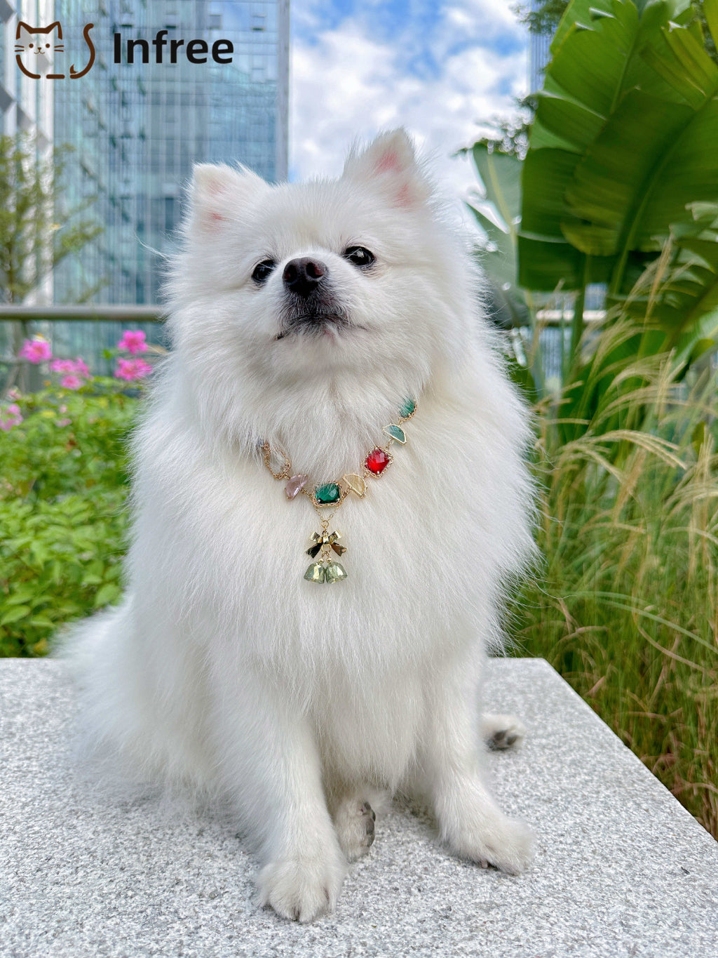 《Rainbow Bells》 Pet necklace